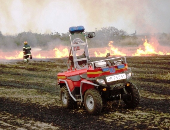 ATV near a wild fire